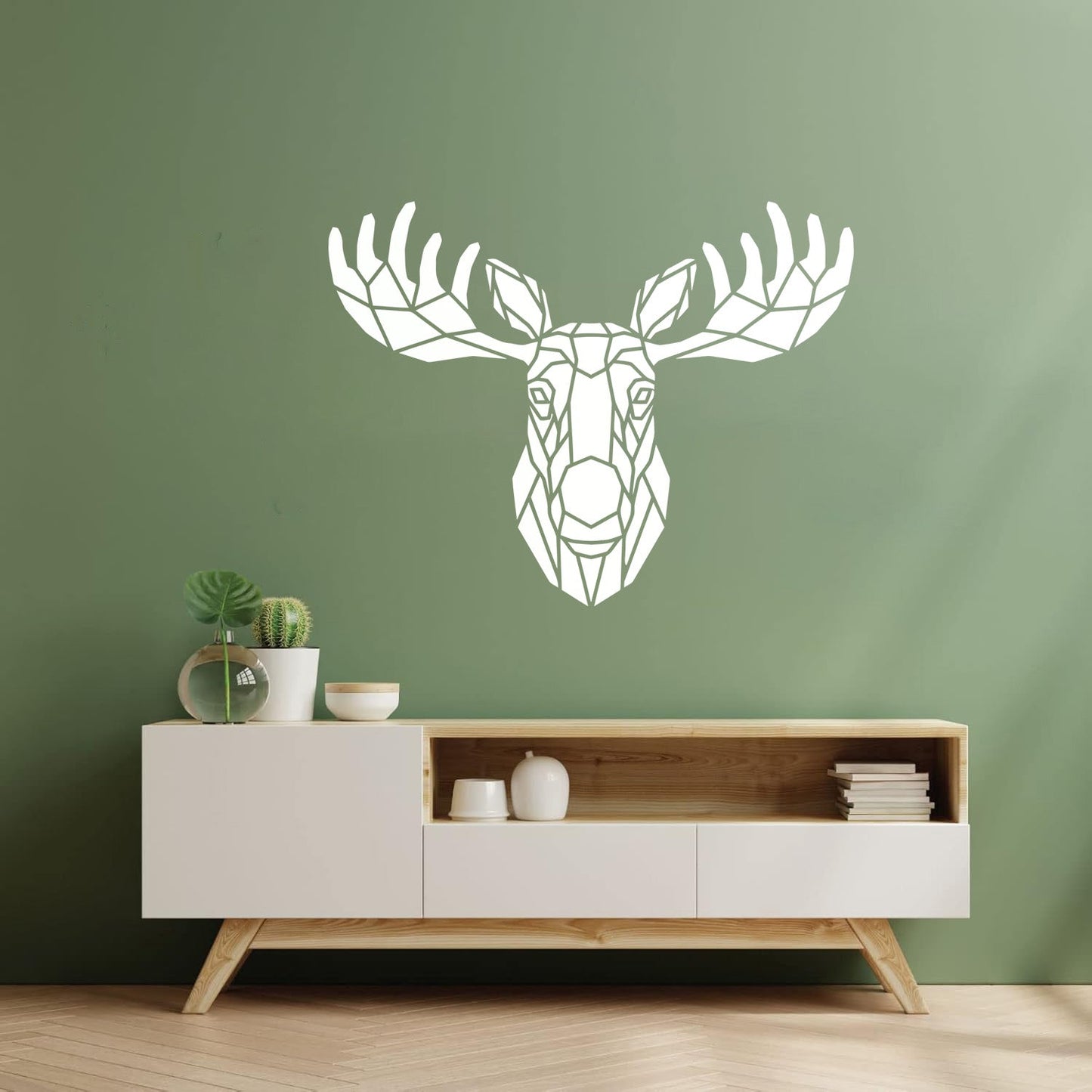 Mural And Wall Vinyl Decal Moose Polygonal Animal Hunting Ation Car Body Decoration