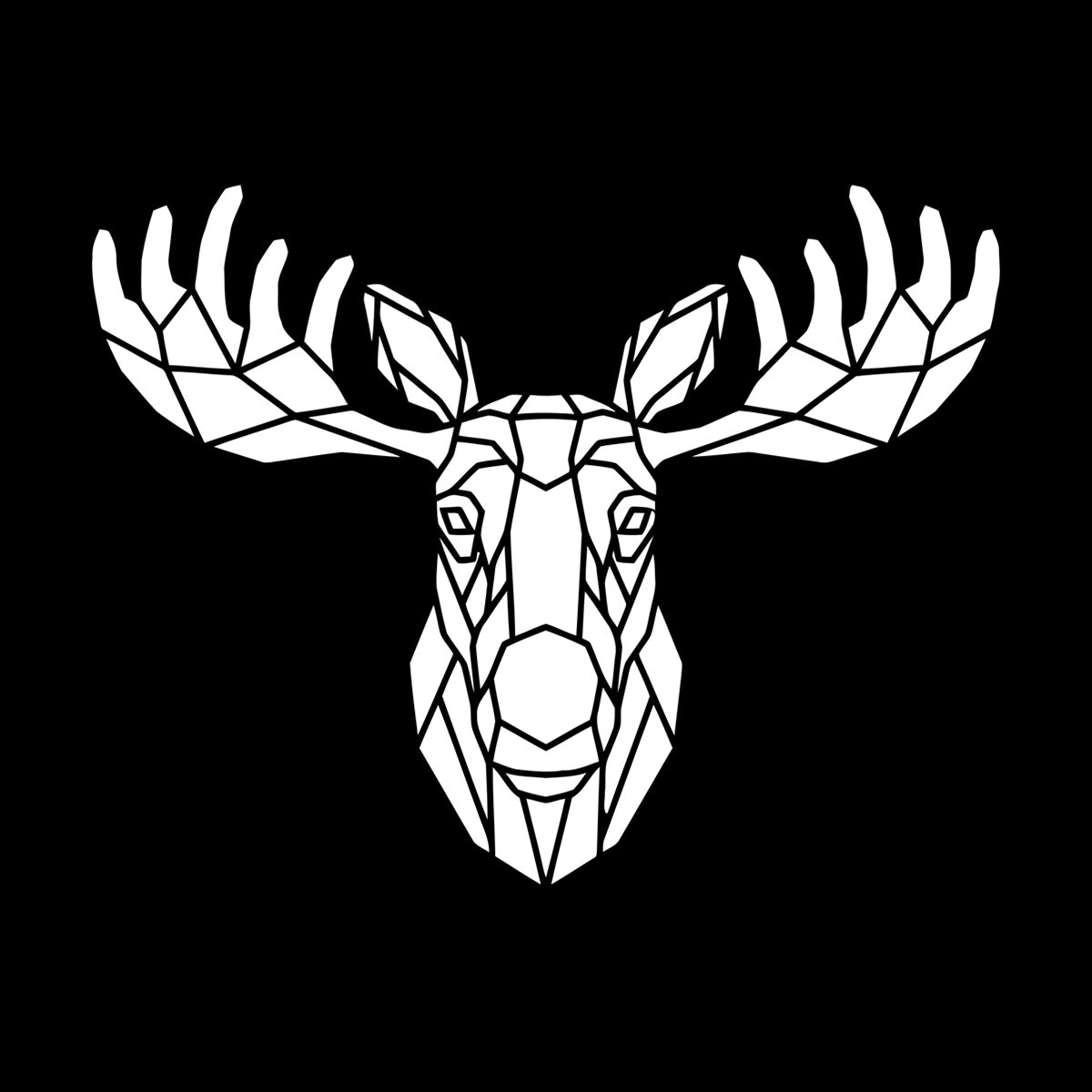 Mural And Wall Vinyl Decal Moose Polygonal Animal Hunting Ation Car Body Decoration