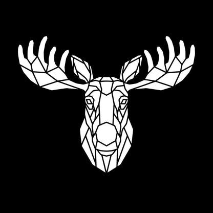 Mural And Wall Vinyl Decal Moose Polygonal Animal Hunting Ation Car Body Decoration