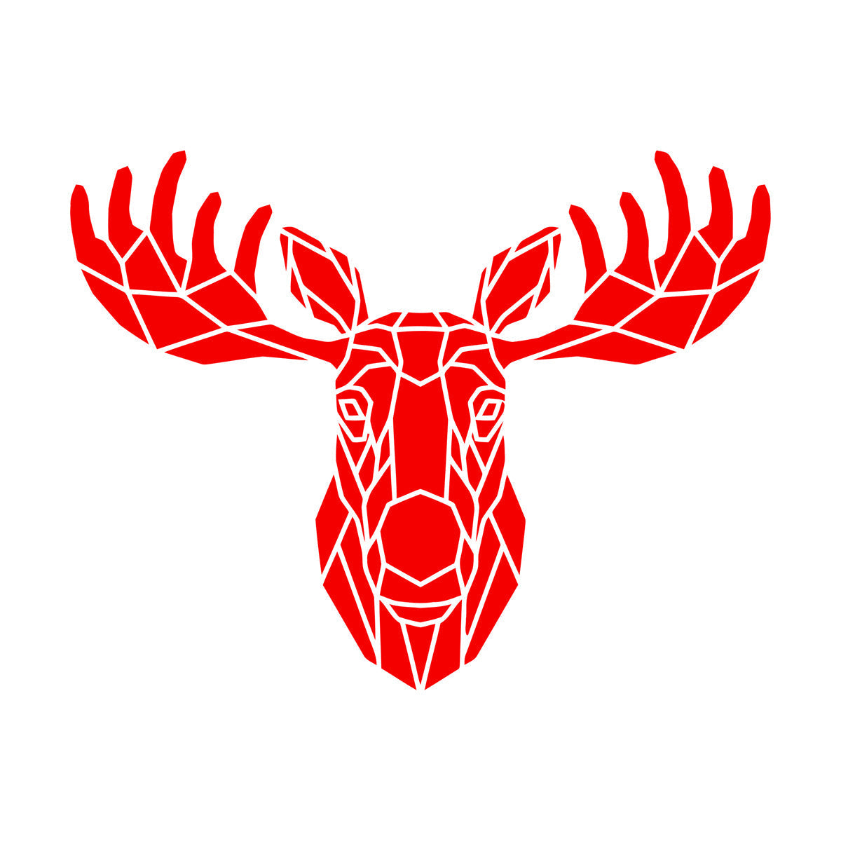 Mural And Wall Vinyl Decal Moose Polygonal Animal Hunting Ation Car Body Decoration