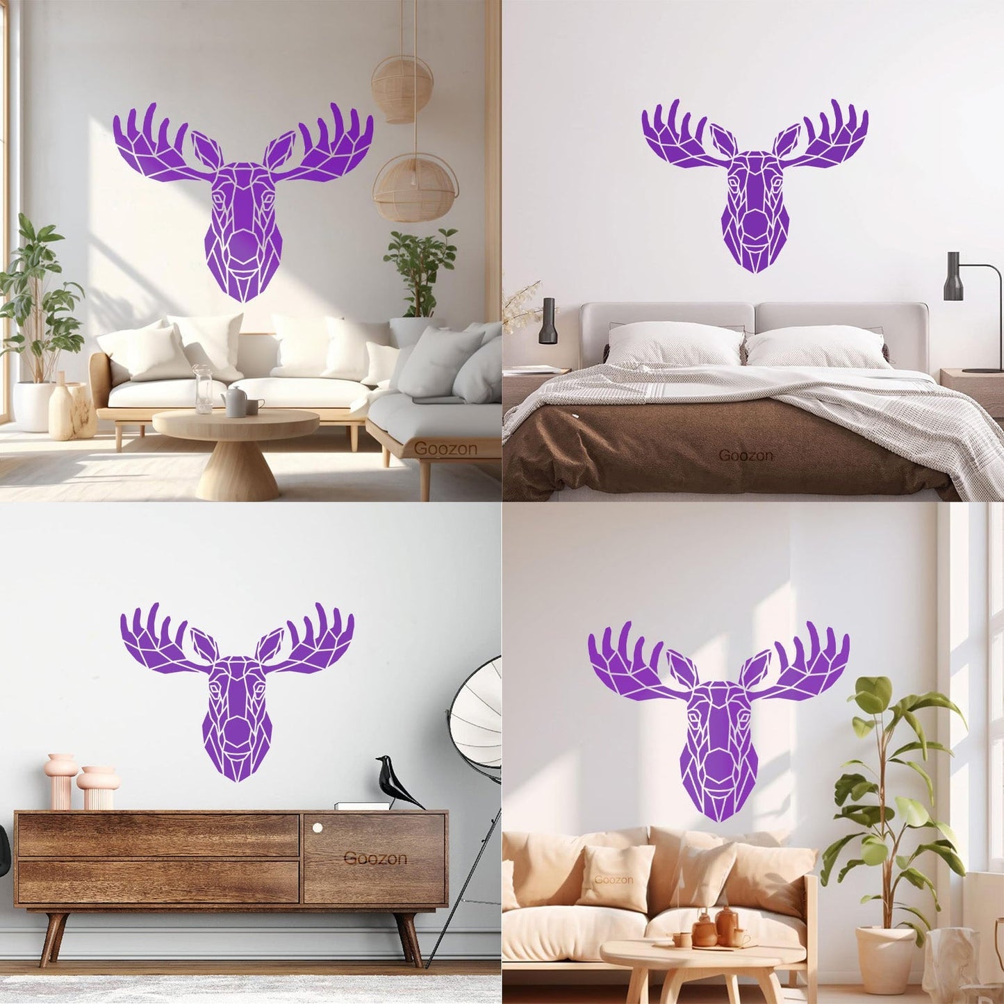 Mural And Wall Vinyl Decal Moose Polygonal Animal Hunting Ation Car Body Decoration