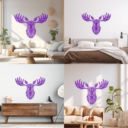 Mural And Wall Vinyl Decal Moose Polygonal Animal Hunting Ation Car Body Decoration