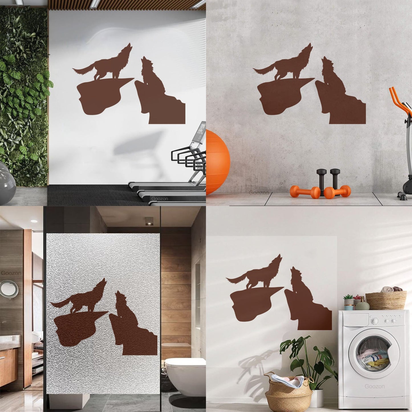 Vinyl Wall Decals Night Couple Wolfs Howl Predator Animal It Won'T Fall Off