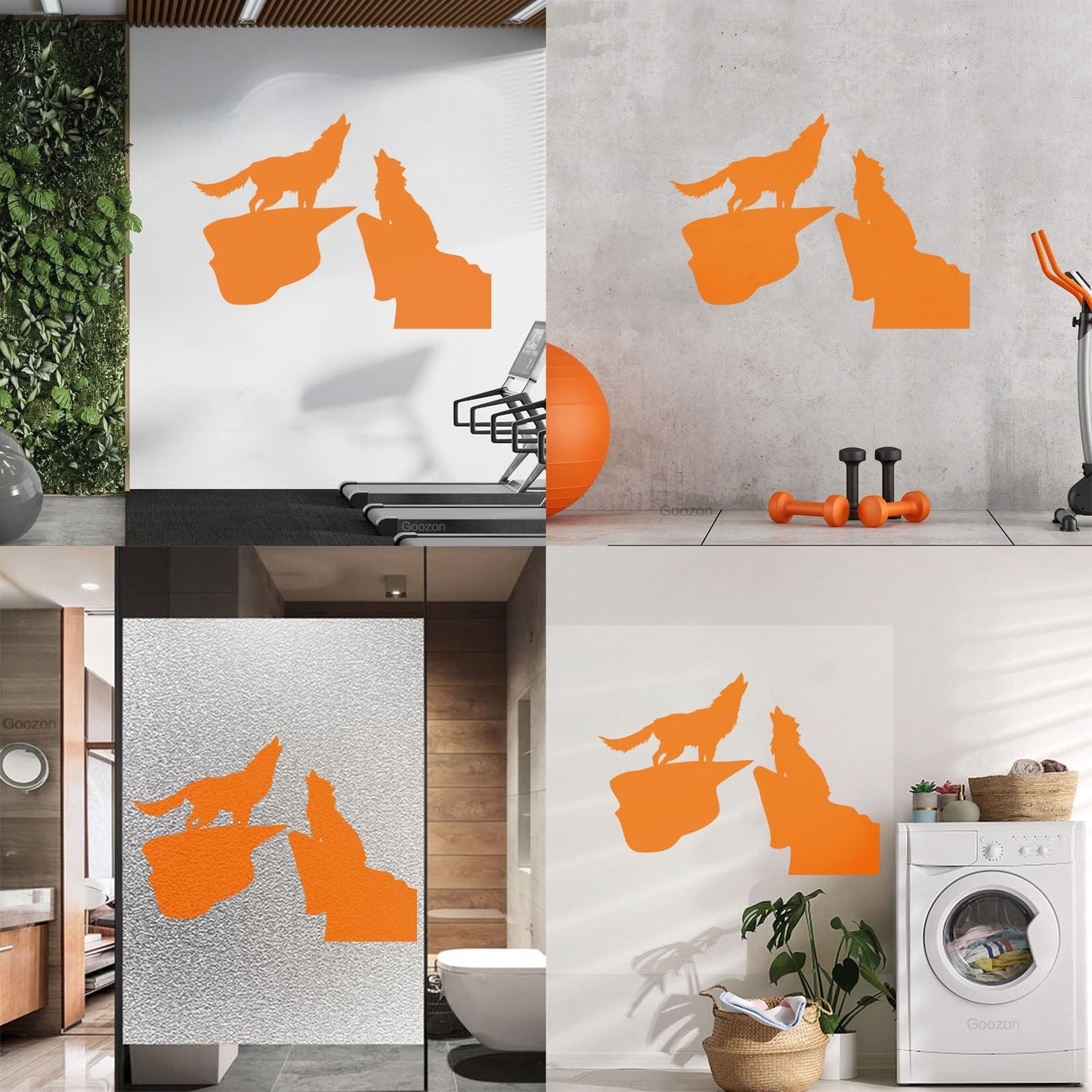 Vinyl Wall Decals Night Couple Wolfs Howl Predator Animal It Won'T Fall Off