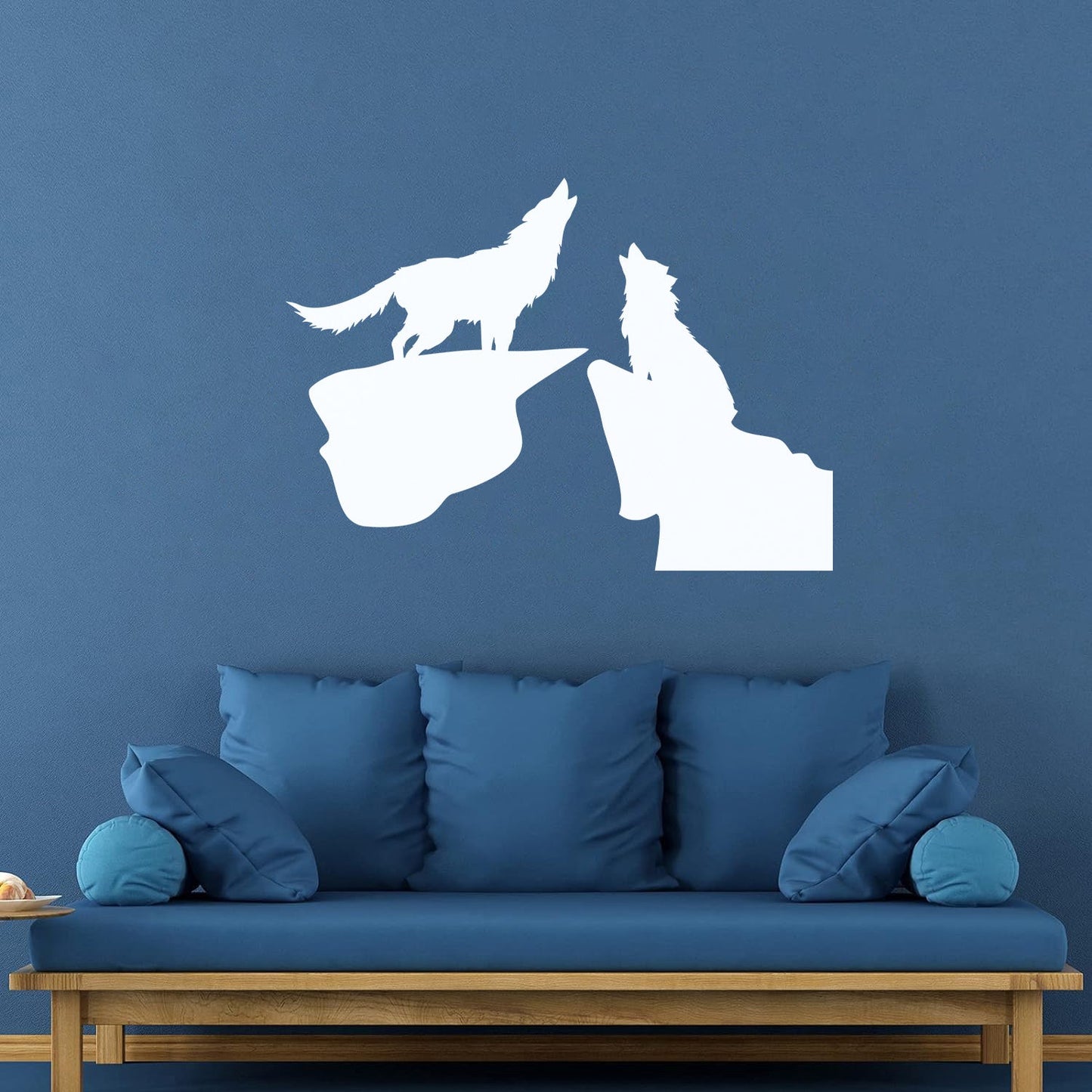 Vinyl Wall Decals Night Couple Wolfs Howl Predator Animal It Won'T Fall Off