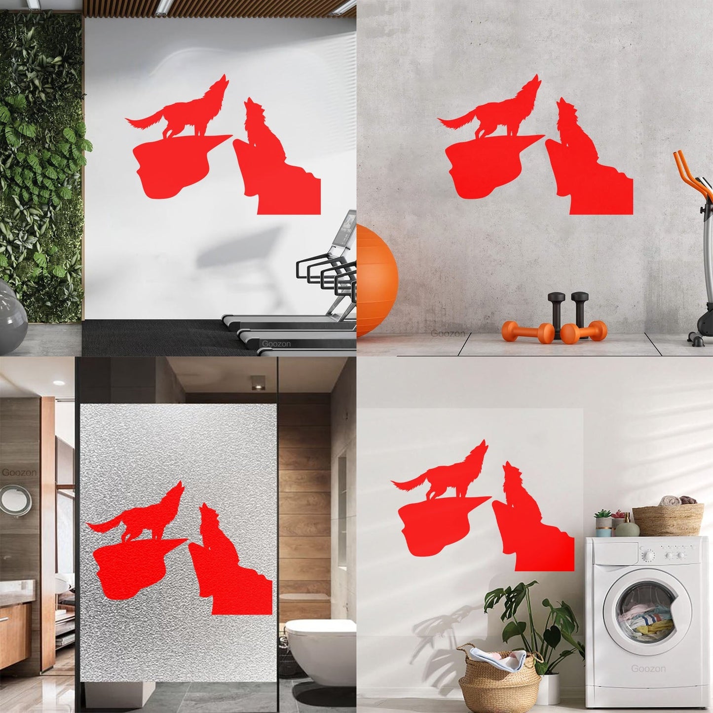 Vinyl Wall Decals Night Couple Wolfs Howl Predator Animal It Won'T Fall Off