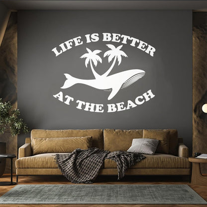 Wall Vinyl Sticker Decor Ocean Animal Sea Marine Whale Beach Style Wall Beautification