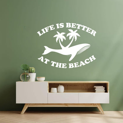 Wall Vinyl Sticker Decor Ocean Animal Sea Marine Whale Beach Style Wall Beautification