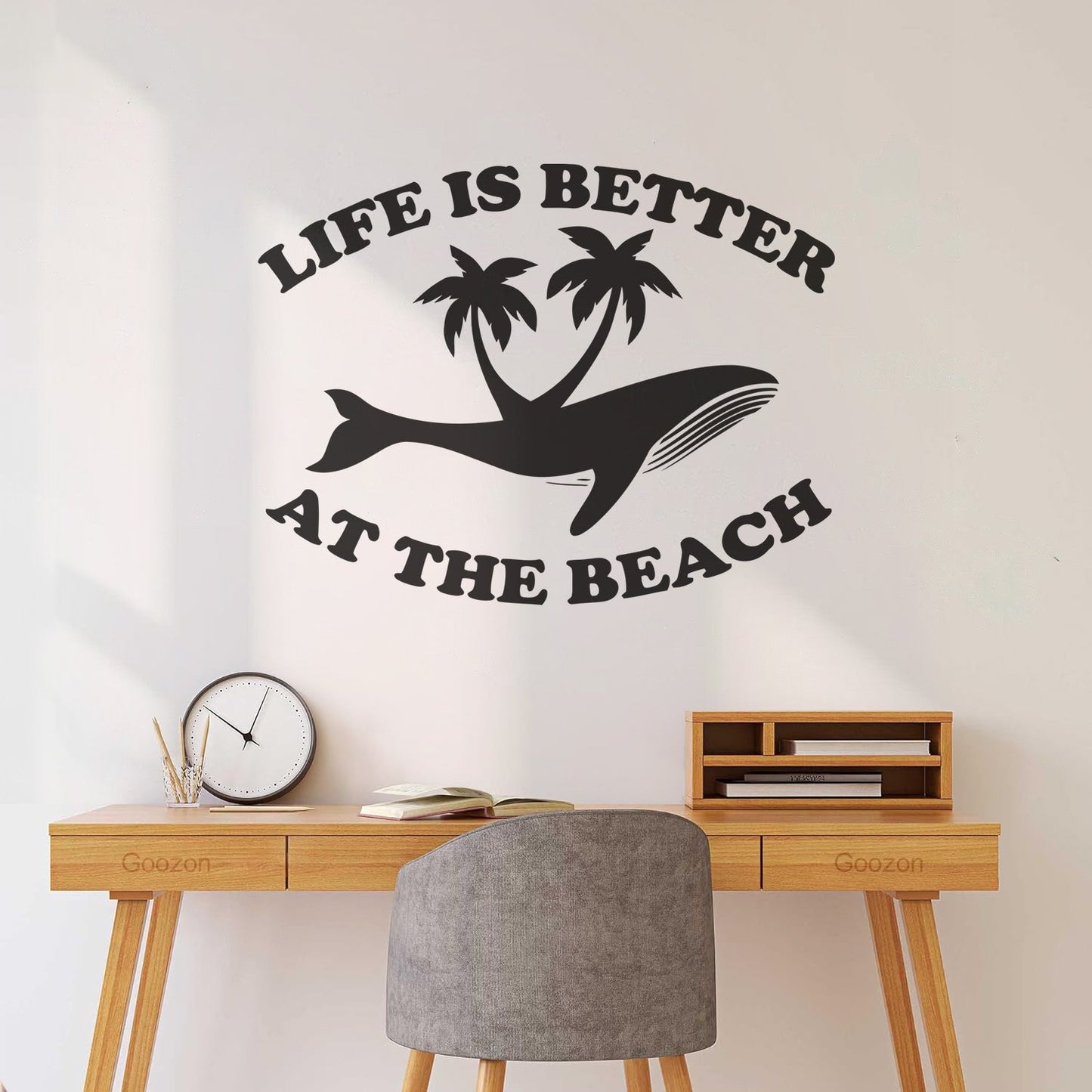 Wall Vinyl Sticker Decor Ocean Animal Sea Marine Whale Beach Style Wall Beautification