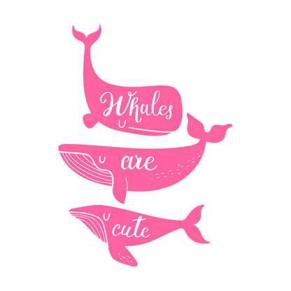 Ocean Sea Animals Phrase Whales Are Cute Vinyl Art Sticker Store Decoration