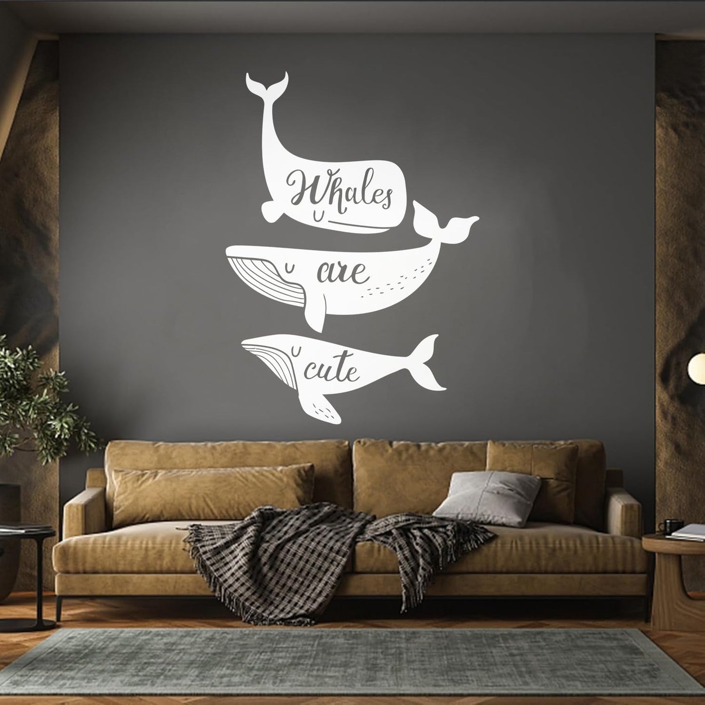 Ocean Sea Animals Phrase Whales Are Cute Vinyl Art Sticker Store Decoration