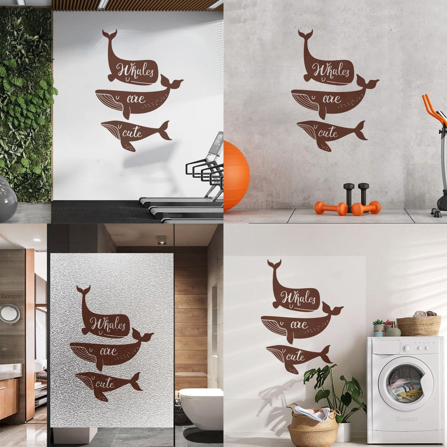 Ocean Sea Animals Phrase Whales Are Cute Vinyl Art Sticker Store Decoration