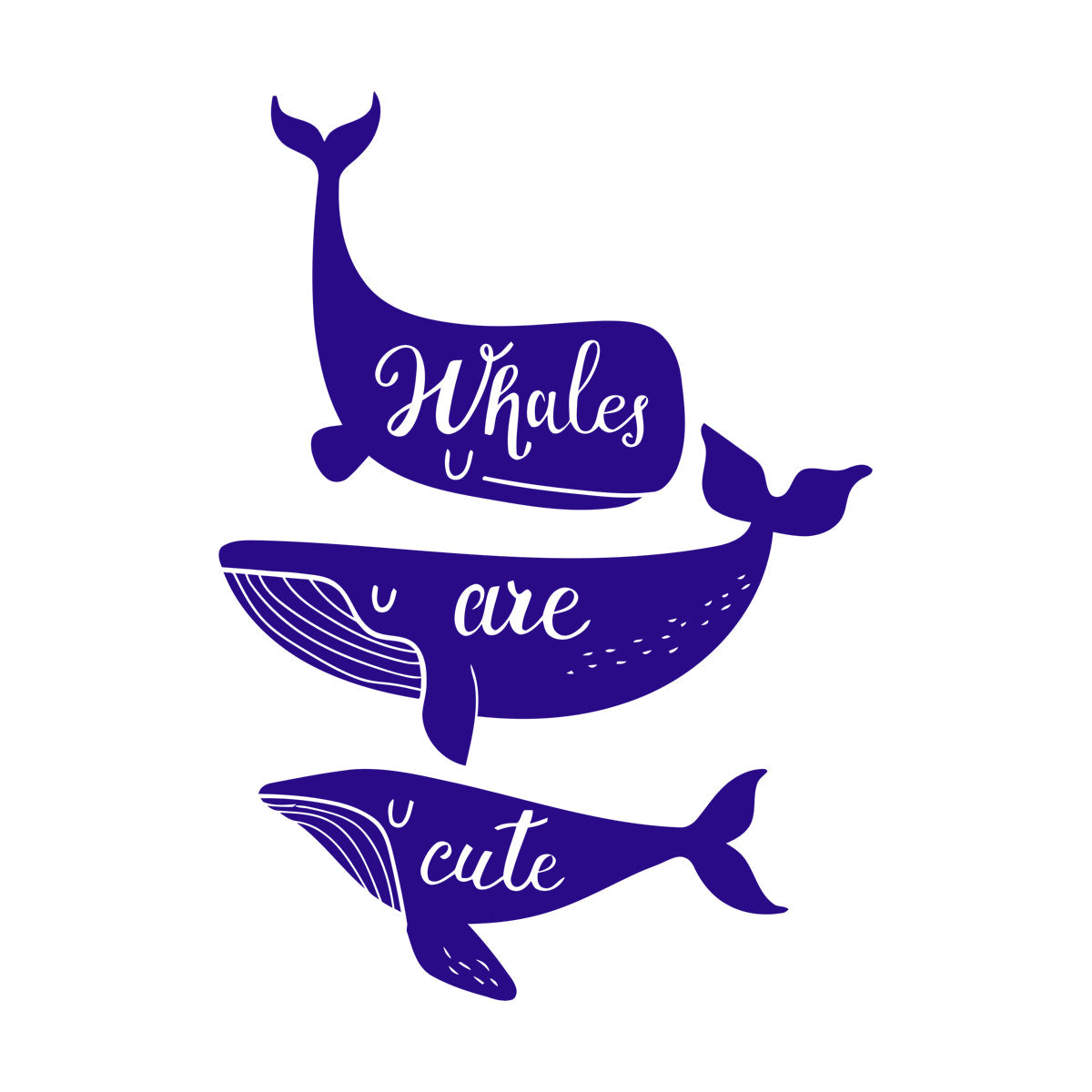 Ocean Sea Animals Phrase Whales Are Cute Vinyl Art Sticker Store Decoration