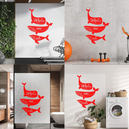 Ocean Sea Animals Phrase Whales Are Cute Vinyl Art Sticker Store Decoration