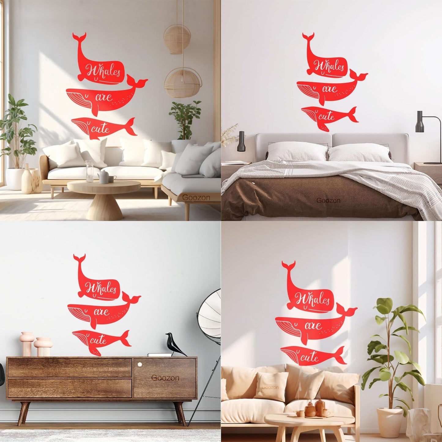 Ocean Sea Animals Phrase Whales Are Cute Vinyl Art Sticker Store Decoration