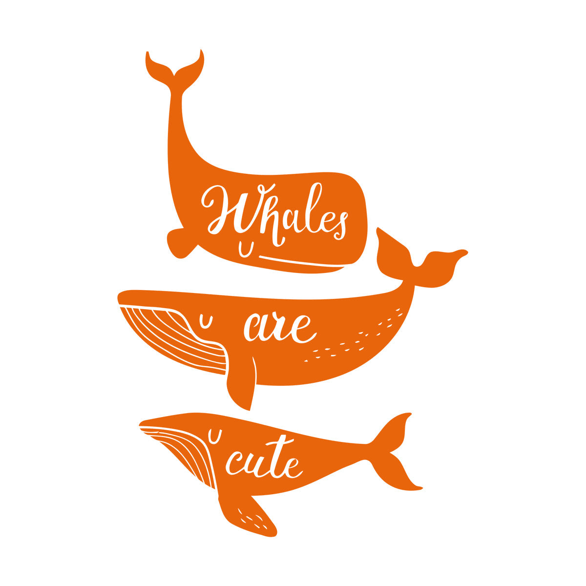 Ocean Sea Animals Phrase Whales Are Cute Vinyl Art Sticker Store Decoration