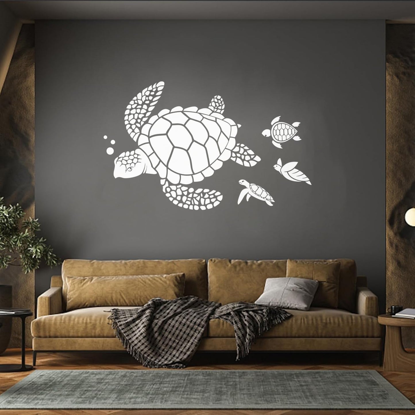 Lettering Stickers Ocean Sea Turtle Animals Beach Style Water Bathroom Do Not Damage The Wall Surface