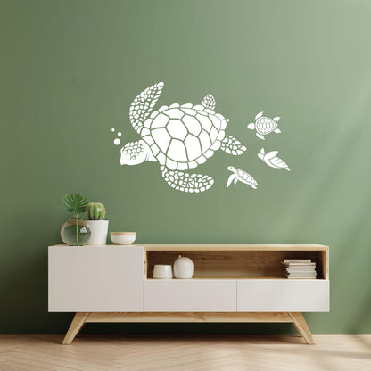 Lettering Stickers Ocean Sea Turtle Animals Beach Style Water Bathroom Do Not Damage The Wall Surface