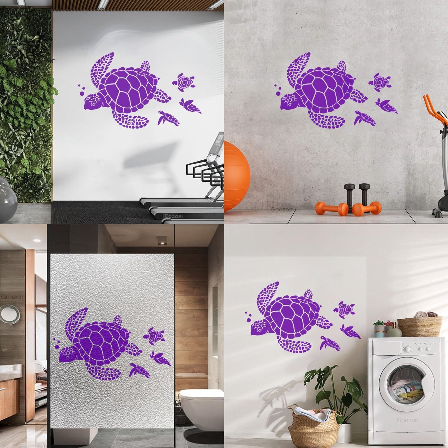 Lettering Stickers Ocean Sea Turtle Animals Beach Style Water Bathroom Do Not Damage The Wall Surface