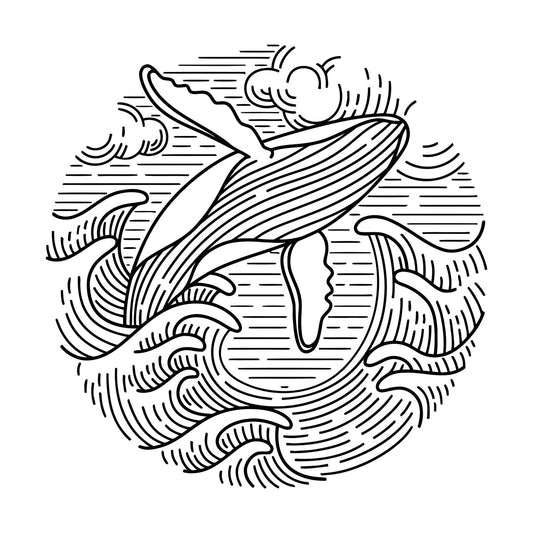 Wall Decals Paster Paper Ocean Waves Sea Animal Whale Ation Multi Color Selection