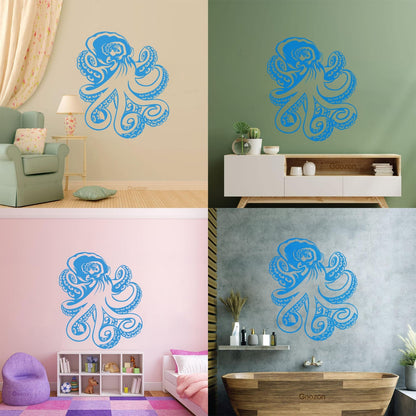 Wall Decals Octopus Ocean Sea Marine Animal Easy Installation