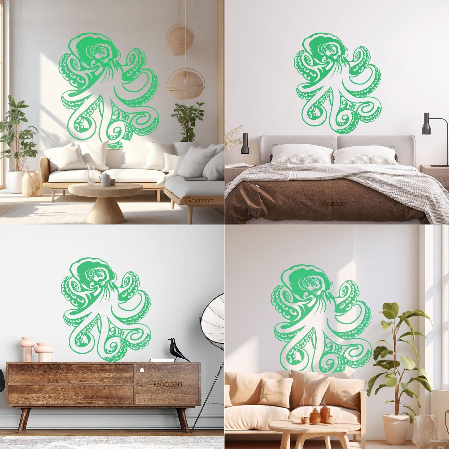 Wall Decals Octopus Ocean Sea Marine Animal Easy Installation