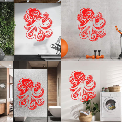 Wall Decals Octopus Ocean Sea Marine Animal Easy Installation