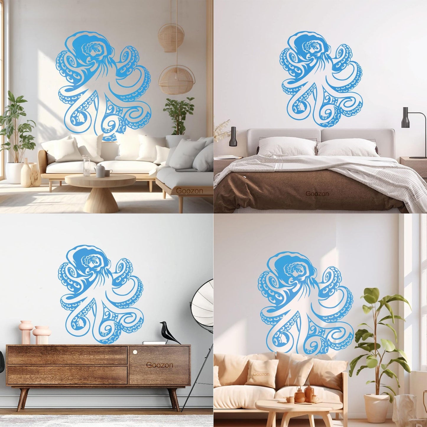 Wall Decals Octopus Ocean Sea Marine Animal Easy Installation