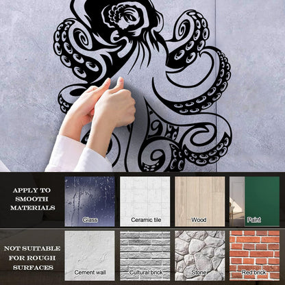 Wall Decals Octopus Ocean Sea Marine Animal Easy Installation