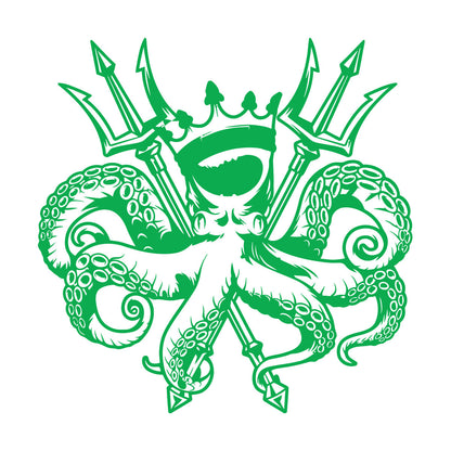 Engraving Decals Octopus King Ocean Marine Sea Animal Crown Multiple Size Options