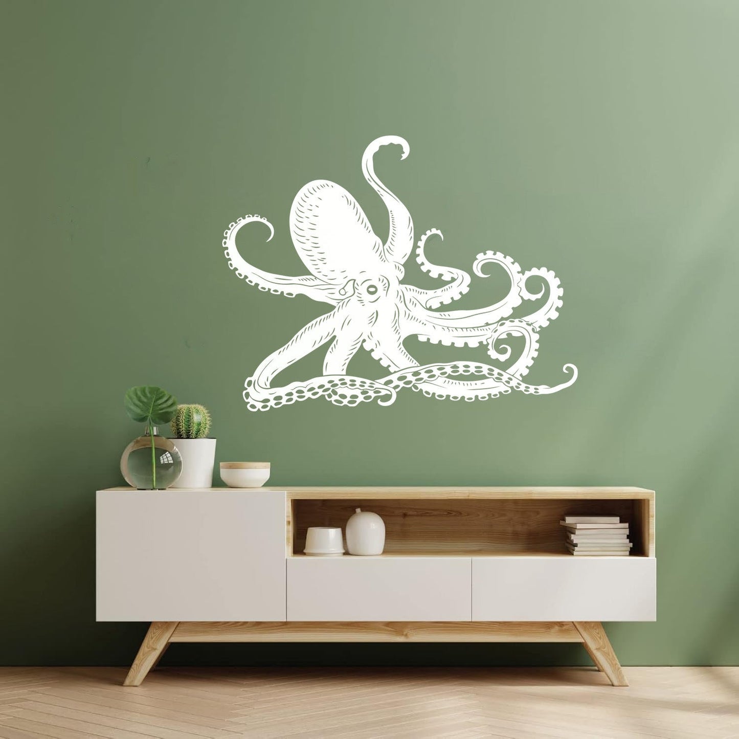 Octopus Kraken Ocean Marine Animals Bathroom Mural And Wall Vinyl Decal Waterproof