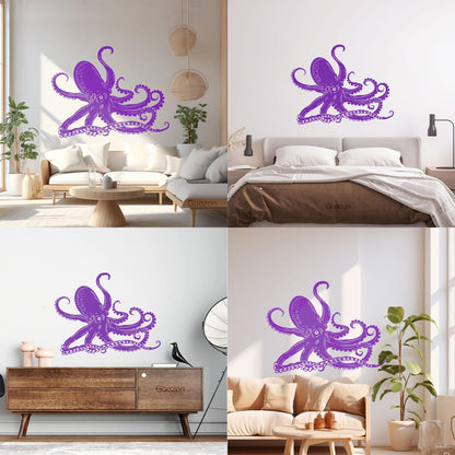 Octopus Kraken Ocean Marine Animals Bathroom Mural And Wall Vinyl Decal Waterproof