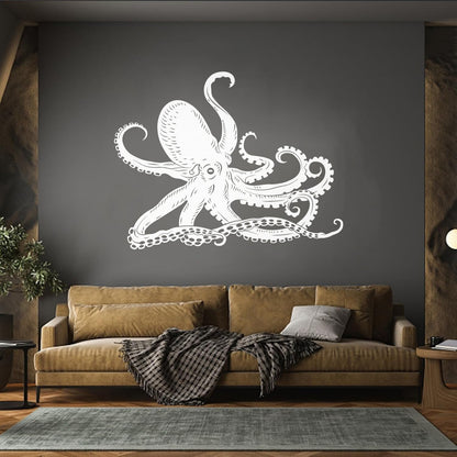 Octopus Kraken Ocean Marine Animals Bathroom Mural And Wall Vinyl Decal Waterproof