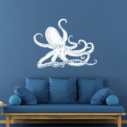 Octopus Kraken Ocean Marine Animals Bathroom Mural And Wall Vinyl Decal Waterproof