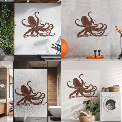 Octopus Kraken Ocean Marine Animals Bathroom Mural And Wall Vinyl Decal Waterproof