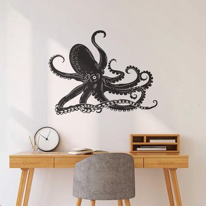 Octopus Kraken Ocean Marine Animals Bathroom Mural And Wall Vinyl Decal Waterproof