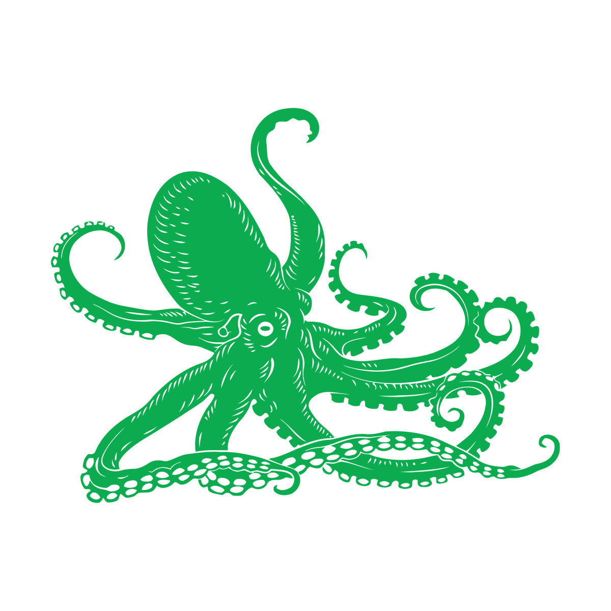 Octopus Kraken Ocean Marine Animals Bathroom Mural And Wall Vinyl Decal Waterproof