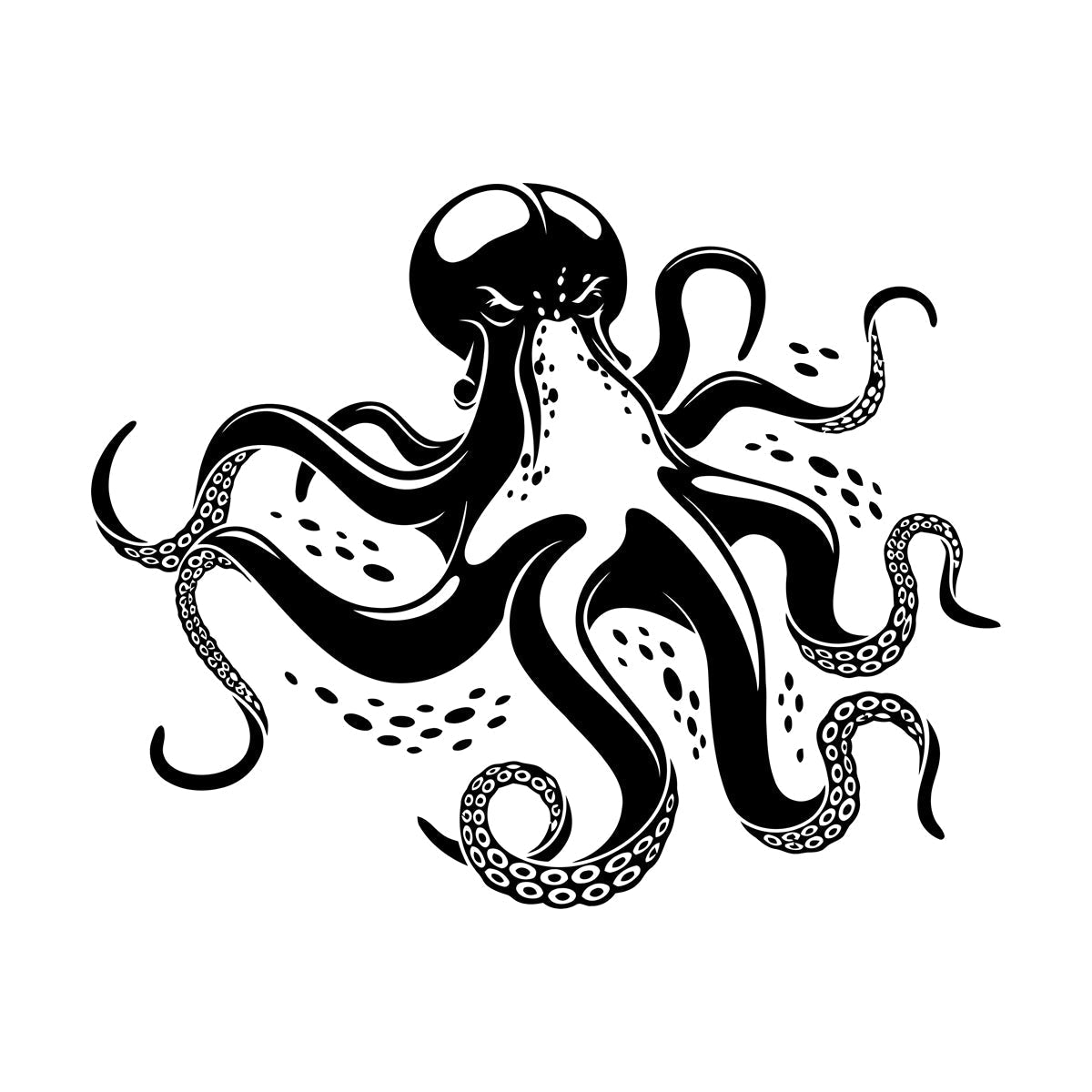 Fine Carving Decals Octopus Ocean Marine Sea Animal Wall Beautification