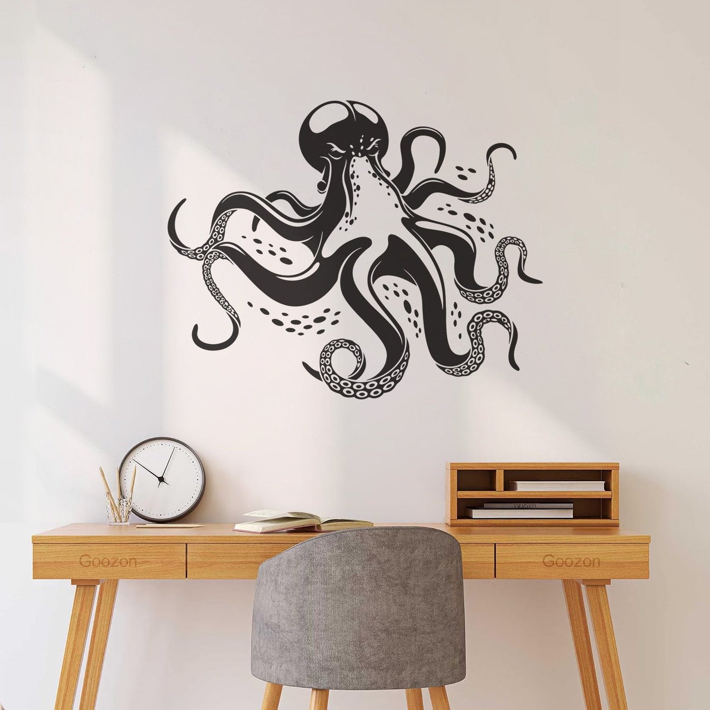 Fine Carving Decals Octopus Ocean Marine Sea Animal Wall Beautification