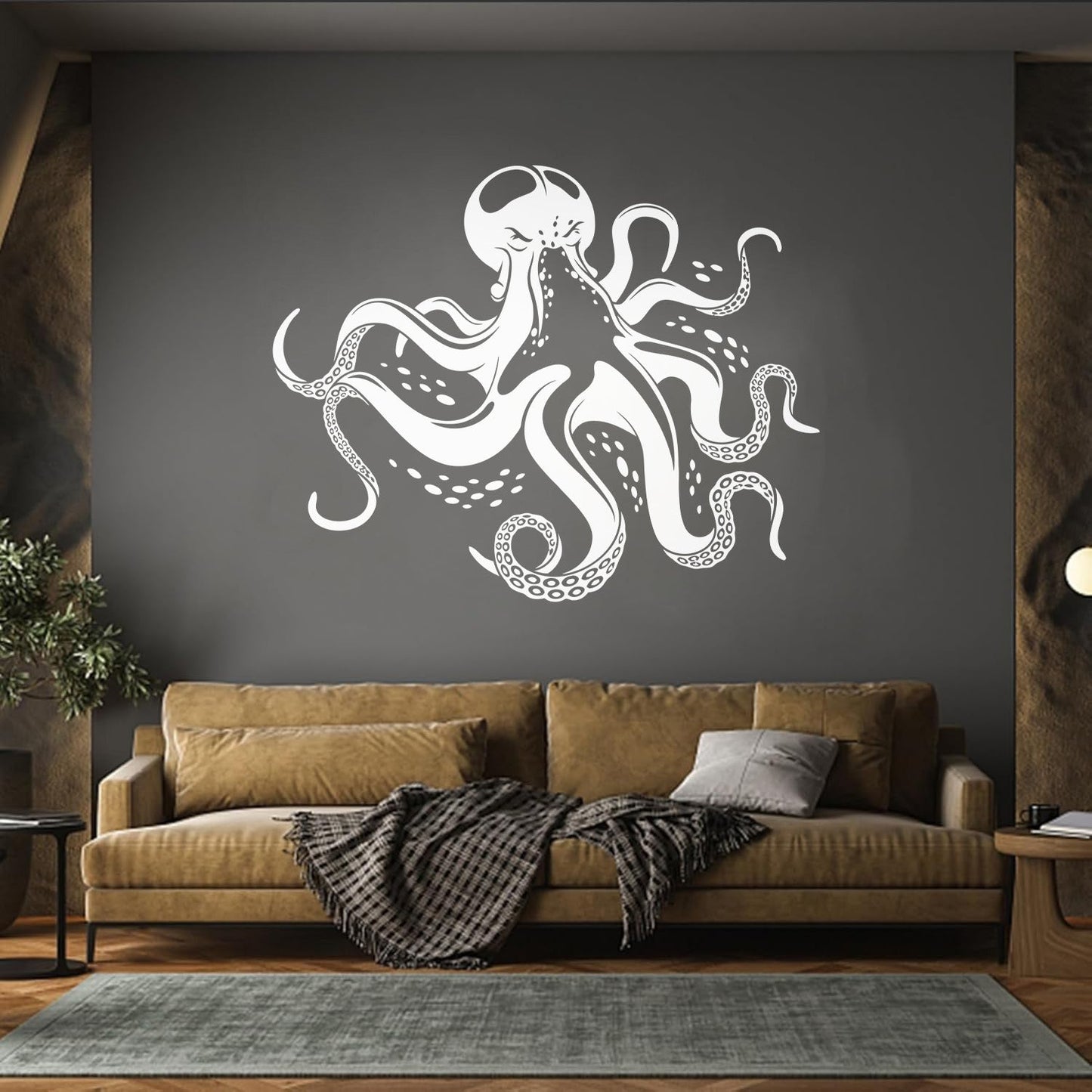 Fine Carving Decals Octopus Ocean Marine Sea Animal Wall Beautification