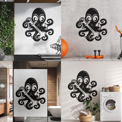 Vinyl Art Sticker Octopus Ocean Sea Marine Animal Anchor Car Body Decoration