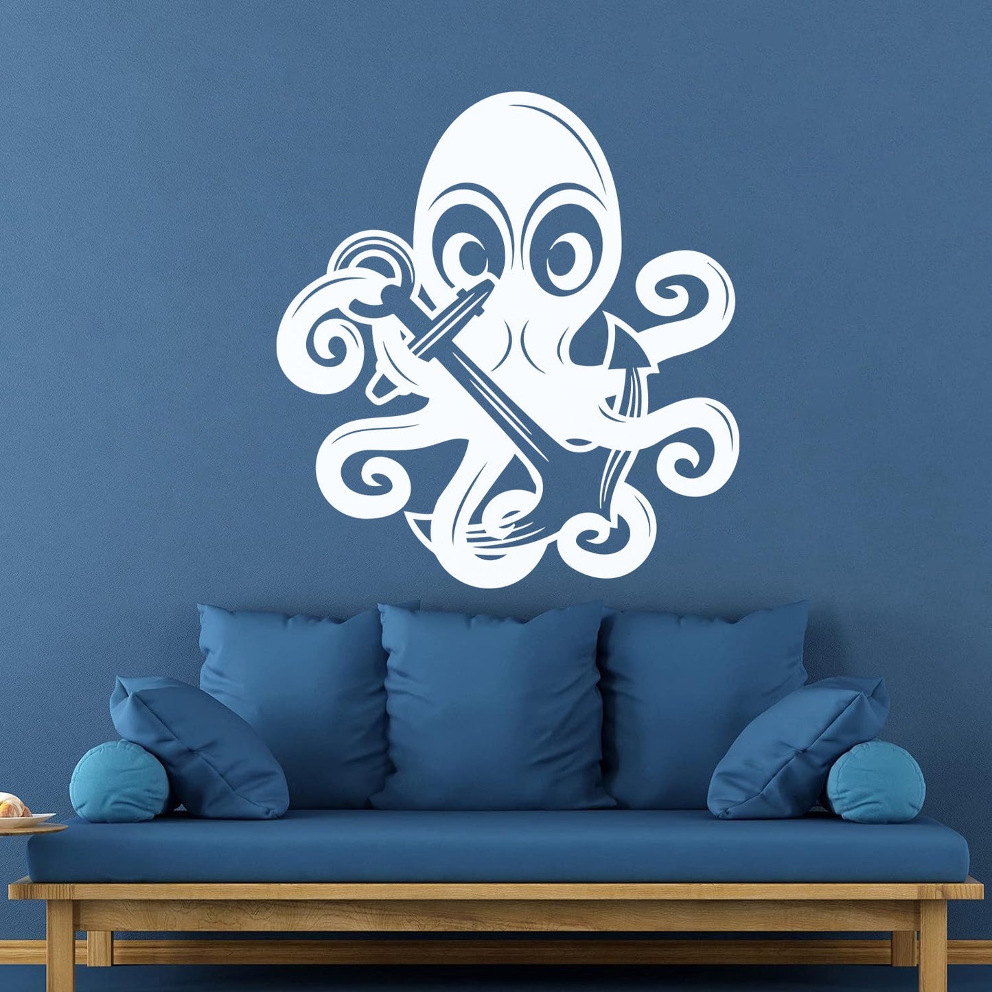 Vinyl Art Sticker Octopus Ocean Sea Marine Animal Anchor Car Body Decoration
