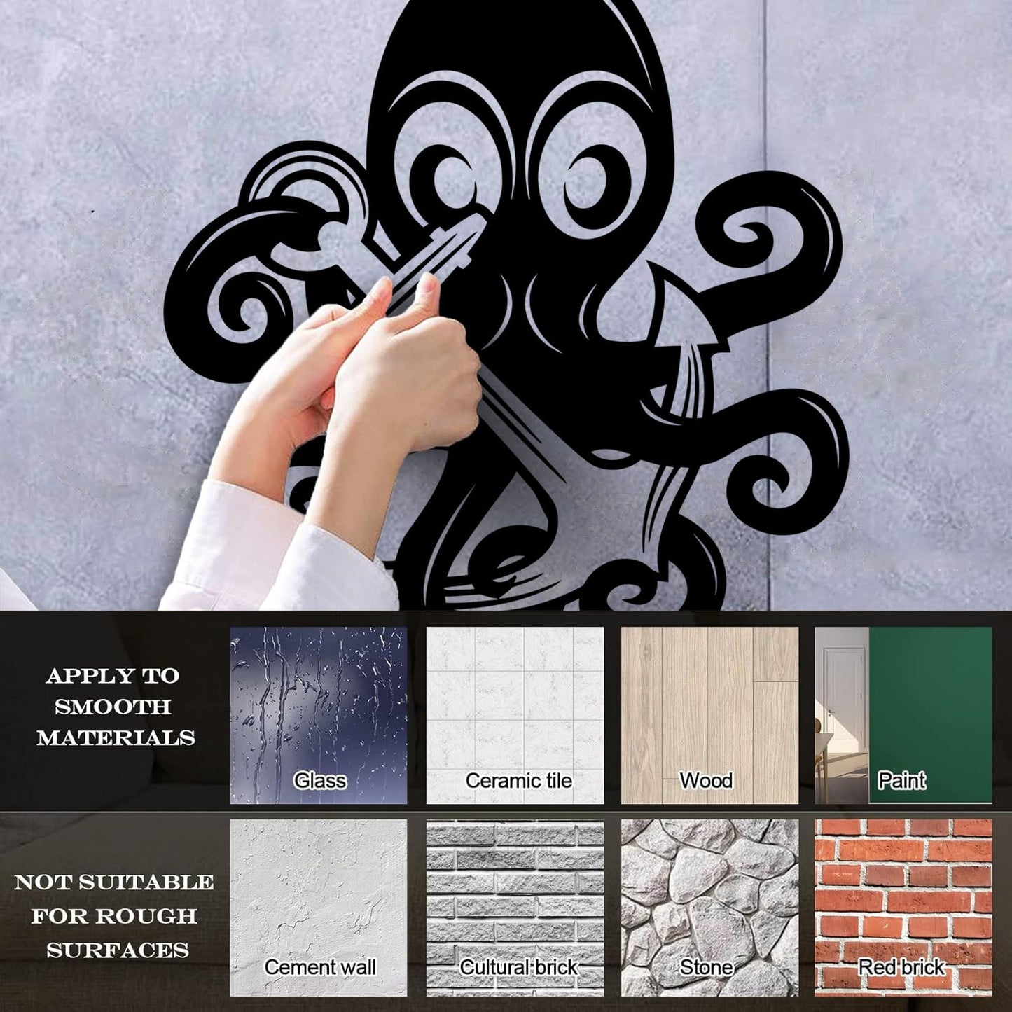 Vinyl Art Sticker Octopus Ocean Sea Marine Animal Anchor Car Body Decoration