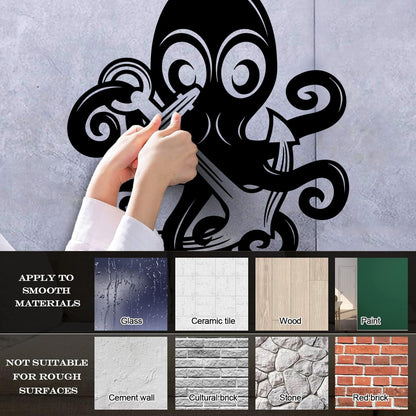 Vinyl Art Sticker Octopus Ocean Sea Marine Animal Anchor Car Body Decoration