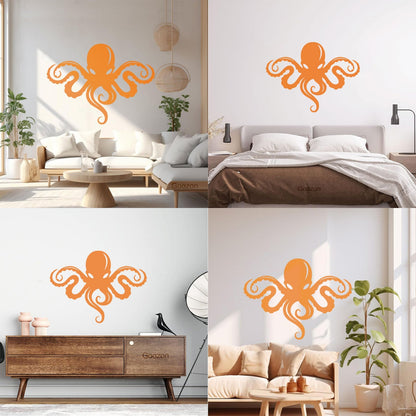 Octopus Ocean Sea Monster Beast Animal Engraving Stickers Window Decals