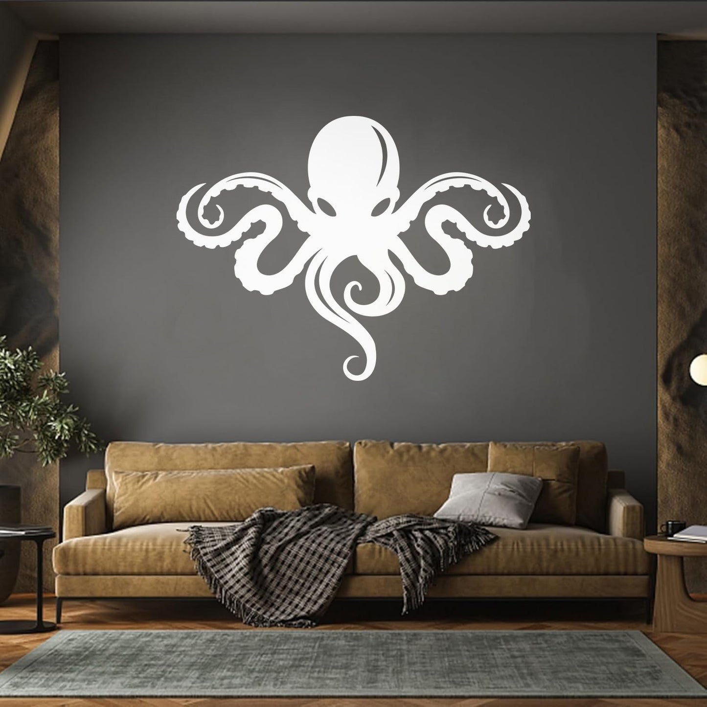 Octopus Ocean Sea Monster Beast Animal Engraving Stickers Window Decals