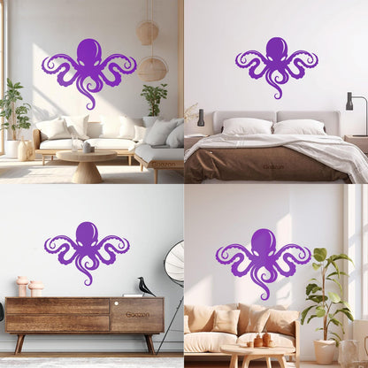Octopus Ocean Sea Monster Beast Animal Engraving Stickers Window Decals