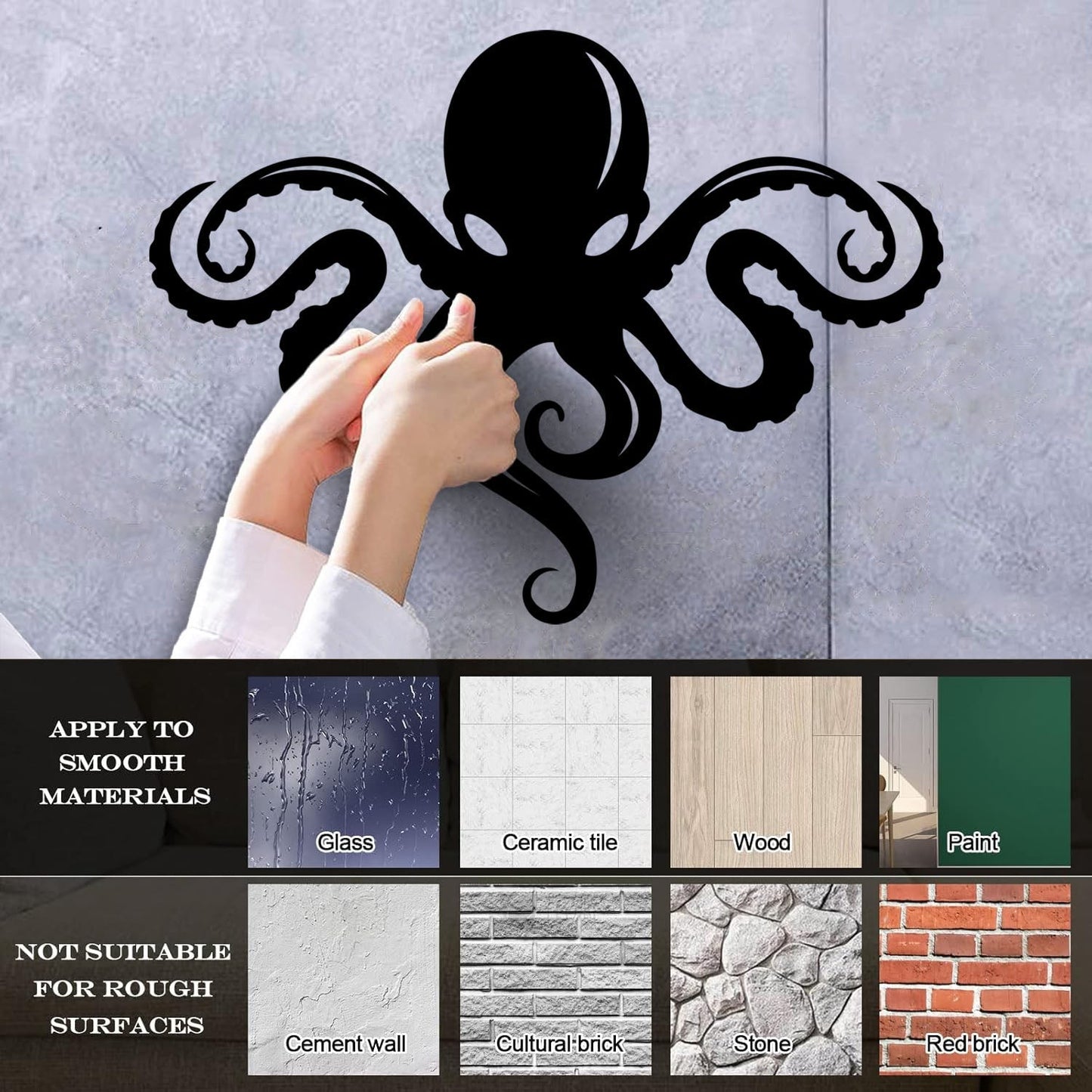 Octopus Ocean Sea Monster Beast Animal Engraving Stickers Window Decals