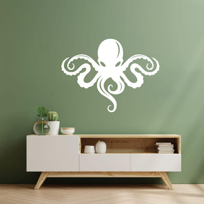 Octopus Ocean Sea Monster Beast Animal Engraving Stickers Window Decals