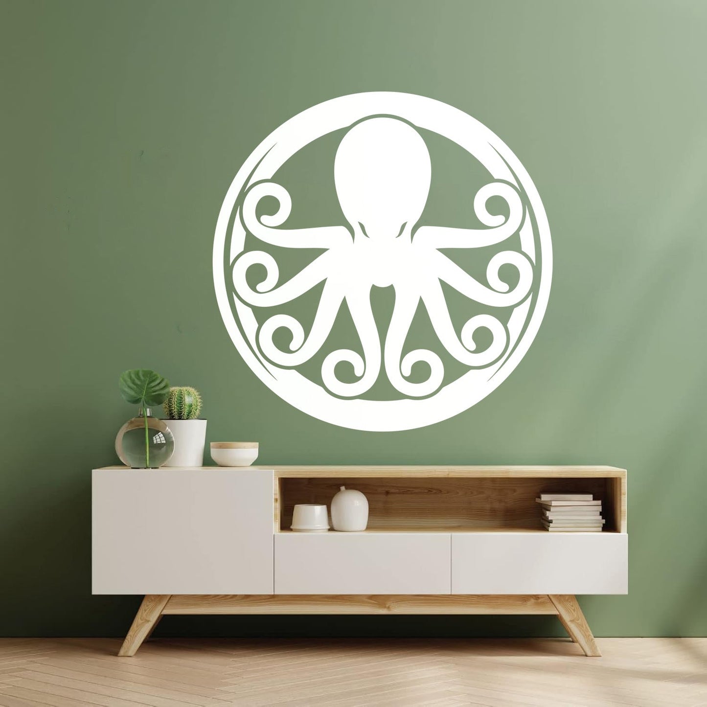 Lettering Decals Octopus Ornament Ocean Sea Marine Animal Glass Stickers